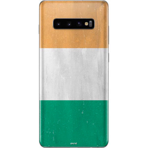 Ivory Coast Flag Distressed Galaxy S10 Plus Skin